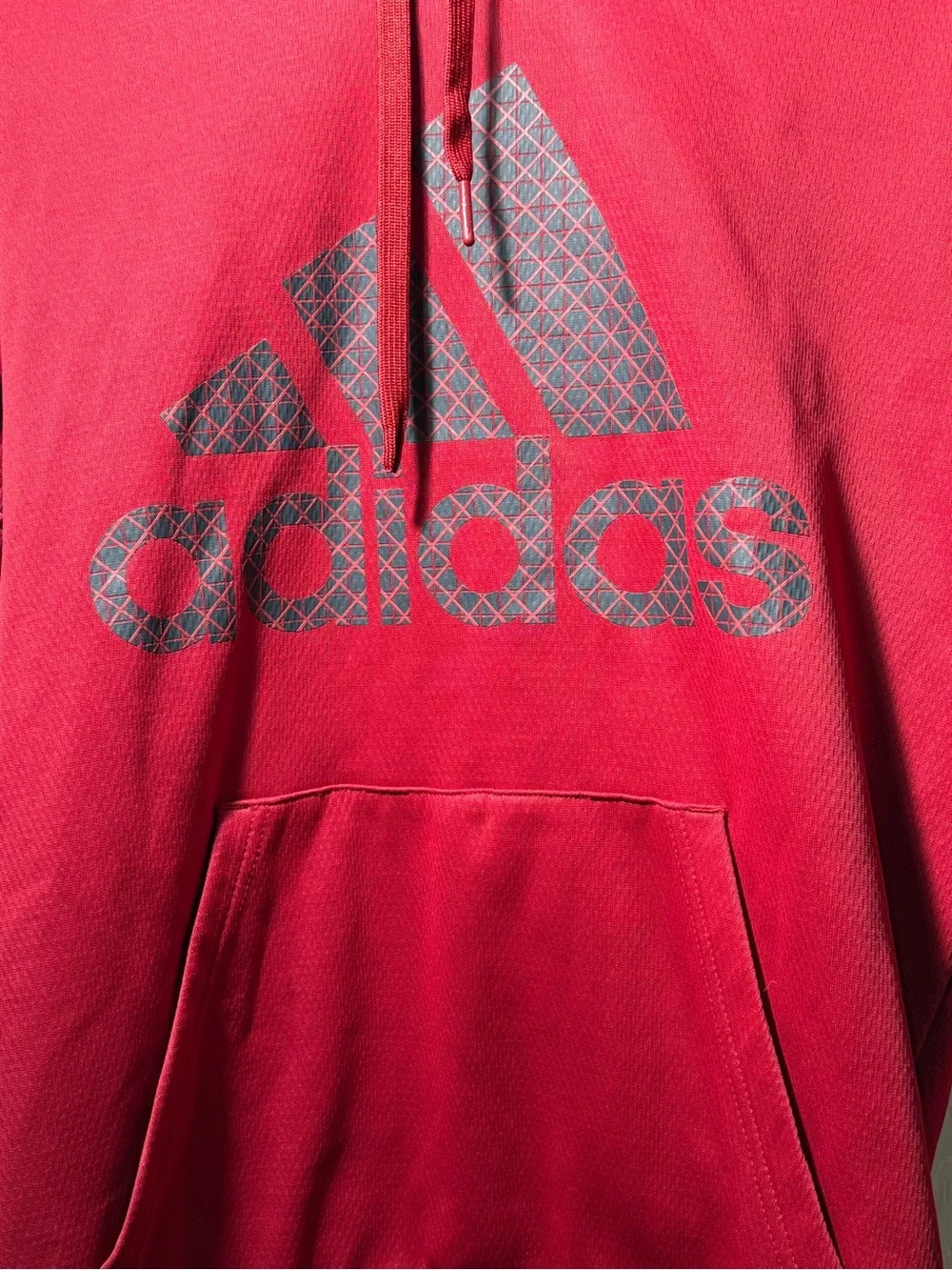 adidas Red Crewneck Hoodie with Reflective Logo size S